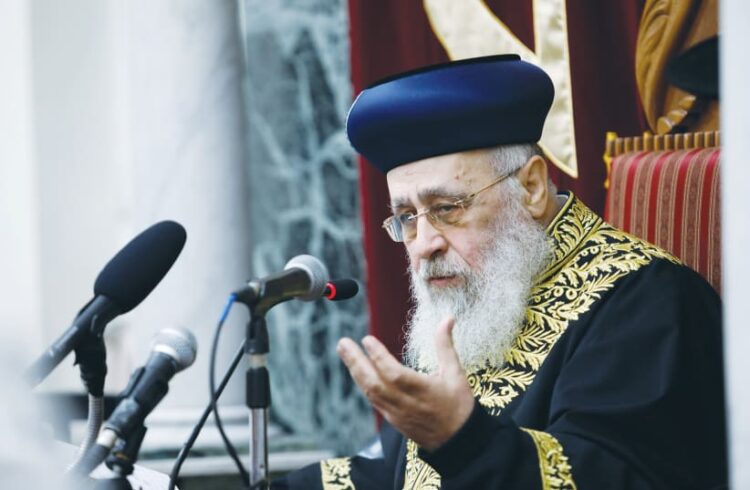Chief Rabbi of Israel makes controversial remarks about army draft