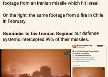 Iran Broadcasts Months-Old Clip of Fire in Chile on National TV, Claiming it’s the Destruction Inflicted Upon Israel