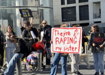 Israelis Protest Outside of Blinken Meeting in Tel Aviv With Shocking Signs