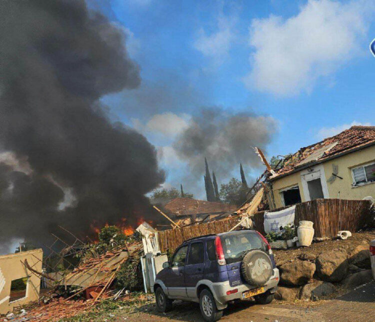 Fires Blaze in Northern Israel After Direct Rocket Hit